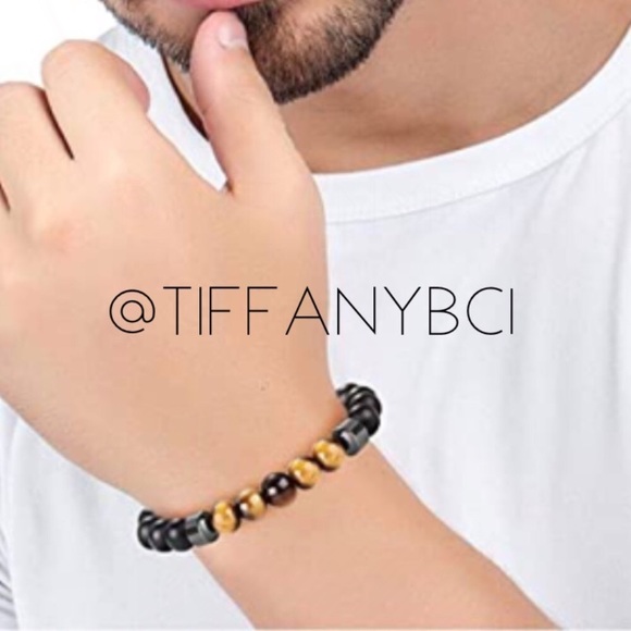 Hematite Tiger Eye Black Onyx Bracelet - Picture 2 of 5